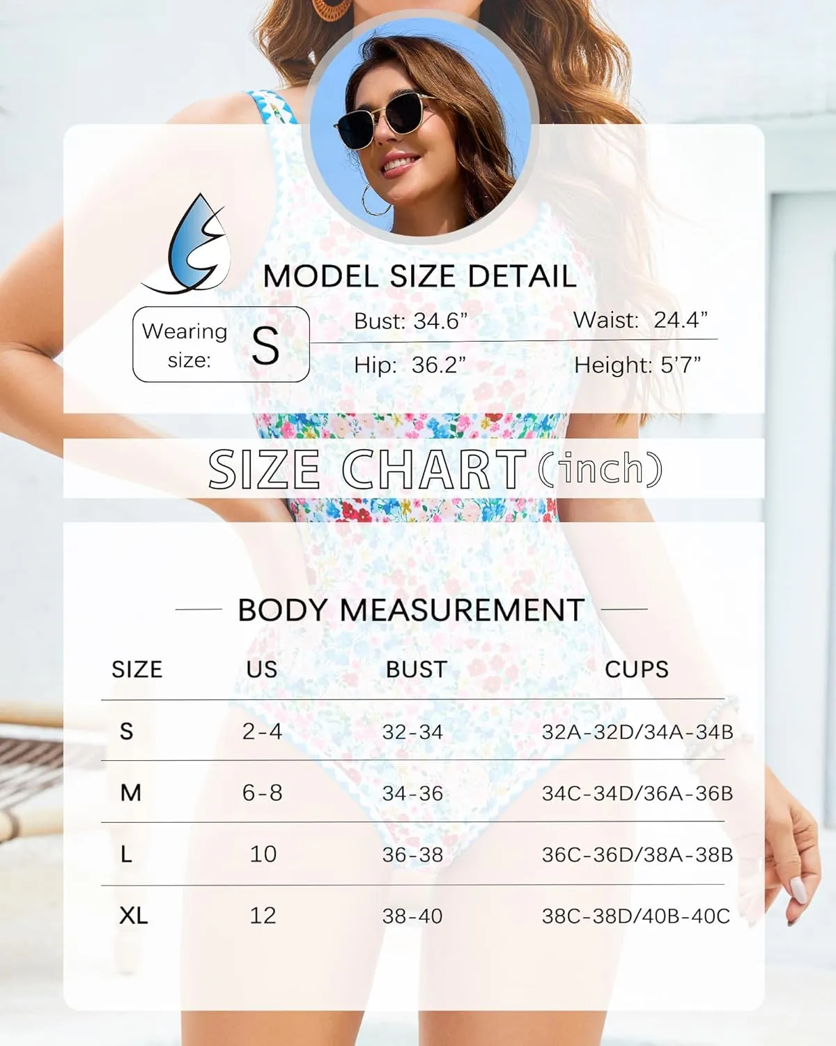 One Piece Swimsuit for Women Tummy Control Bathing Suit Full Coverage Modest Swim Suits Floral Teen Swimwear