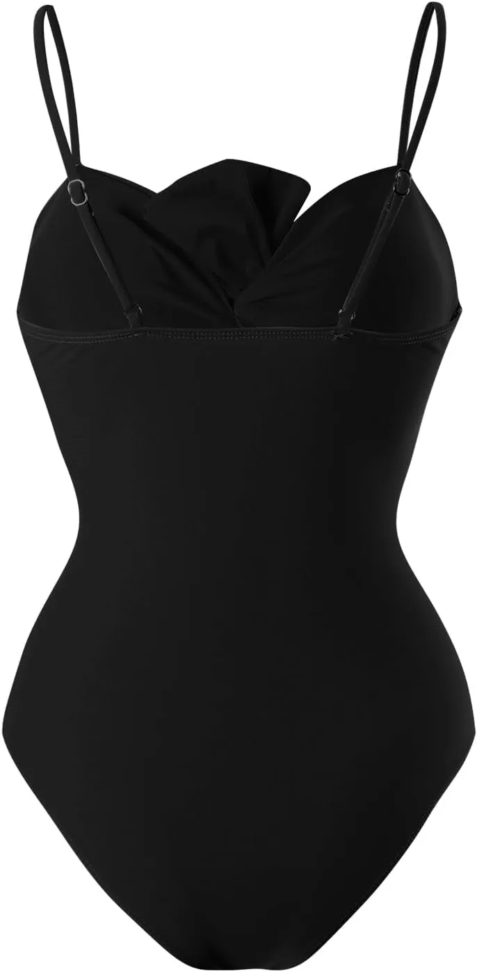 One Piece Swimsuit Women with Cover Up Set Retro Bathing Suit for Women Tummy Control Beach Wrap Skirt