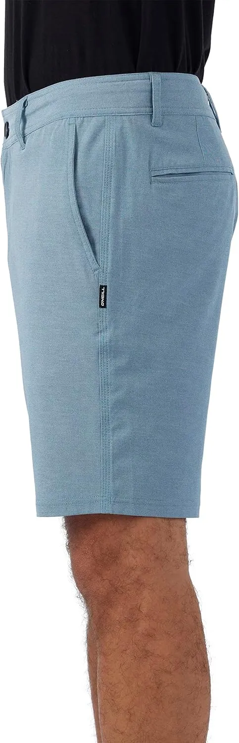 O'NEILL Men's 19 Inch Reserve Light Check Hybrid Shorts - Quick Dry Swim Trunks for Men with Fabric and Pockets