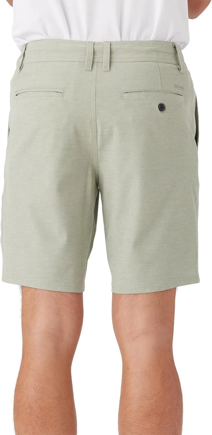 O'NEILL Men's 19 Inch Reserve Light Check Hybrid Shorts - Quick Dry Swim Trunks for Men with Fabric and Pockets