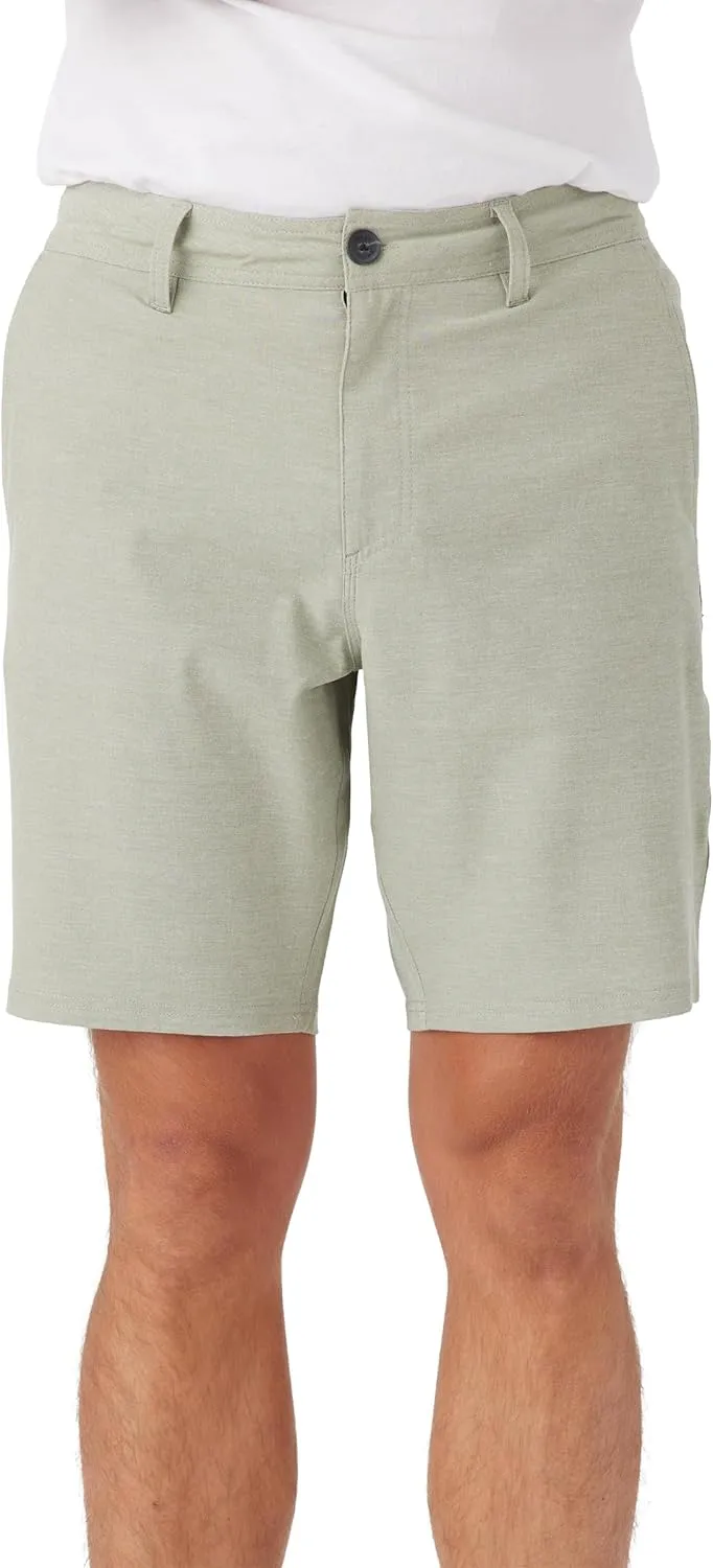 O'NEILL Men's 19 Inch Reserve Light Check Hybrid Shorts - Quick Dry Swim Trunks for Men with Fabric and Pockets