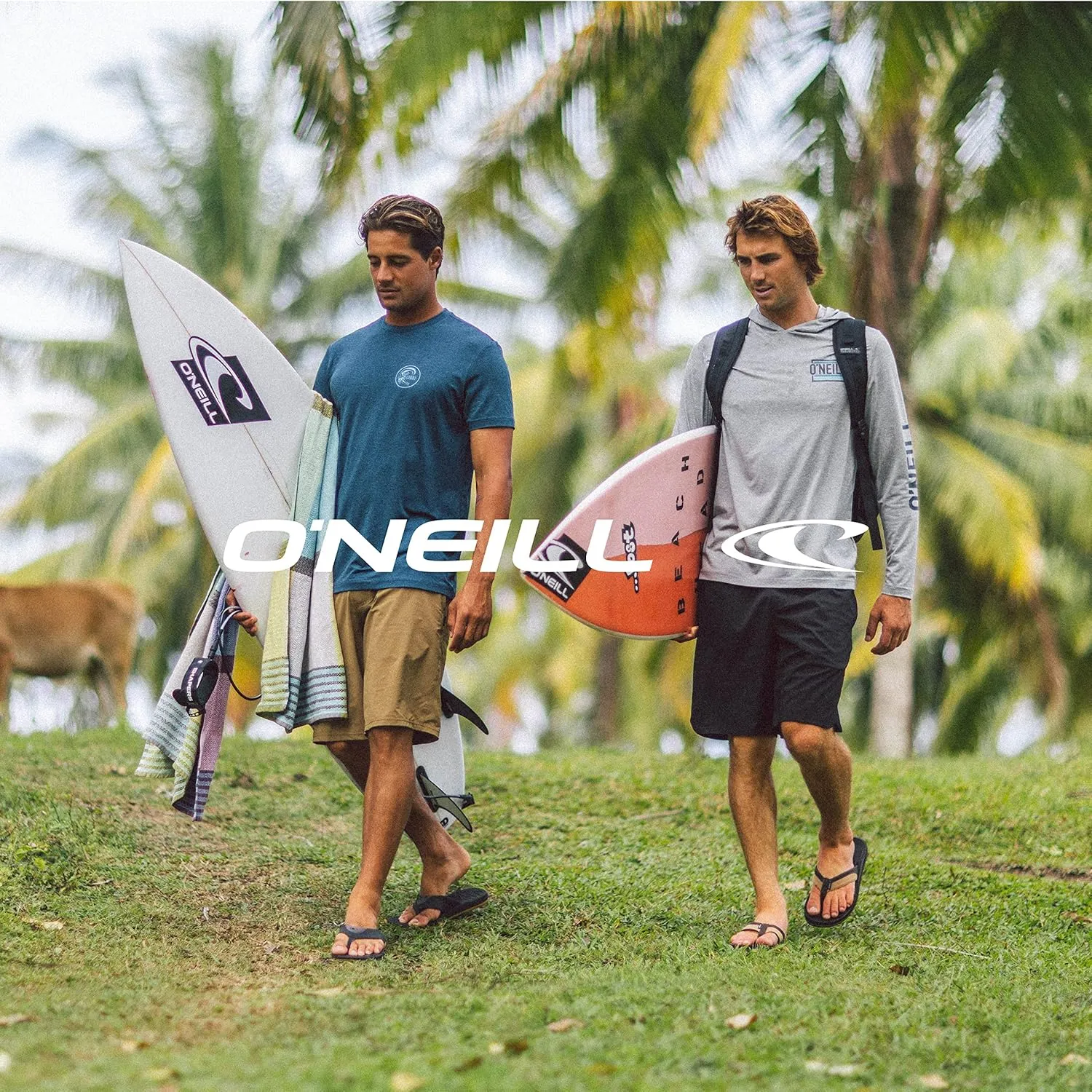 O'NEILL Men's 19 Inch Reserve Light Check Hybrid Shorts - Quick Dry Swim Trunks for Men with Fabric and Pockets