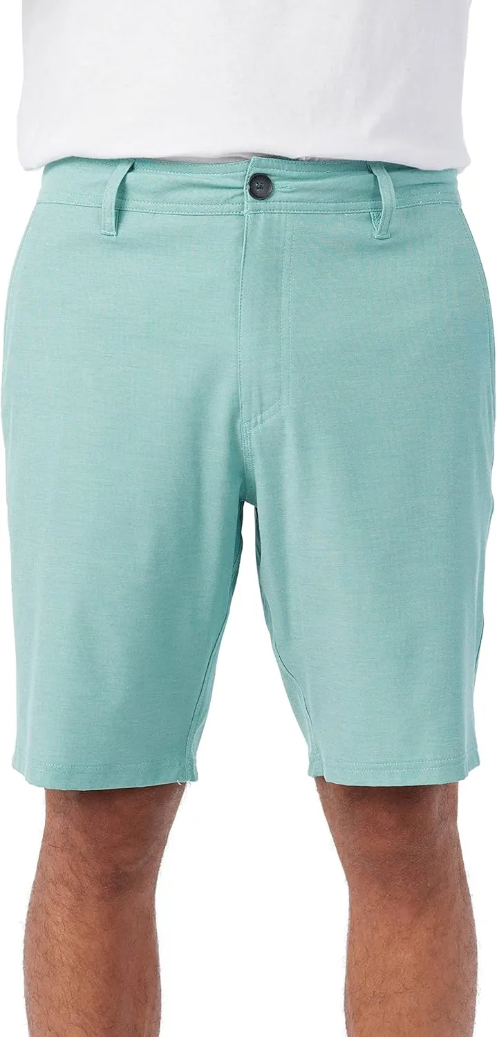 O'NEILL Men's 19 Inch Reserve Light Check Hybrid Shorts - Quick Dry Swim Trunks for Men with Fabric and Pockets