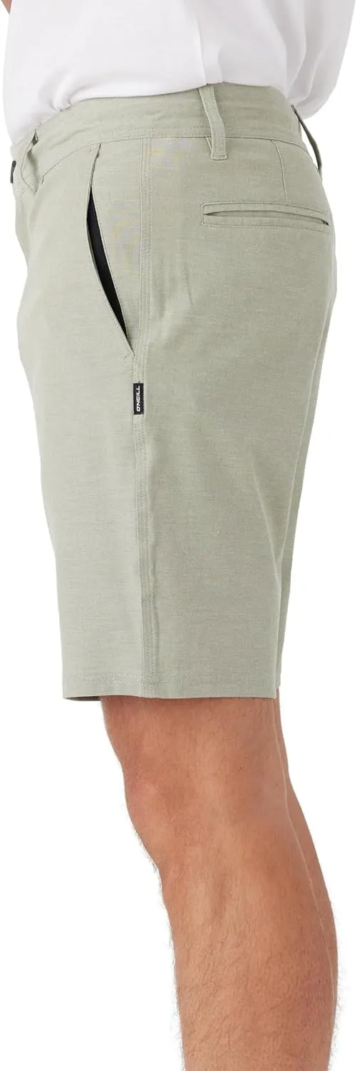O'NEILL Men's 19 Inch Reserve Light Check Hybrid Shorts - Quick Dry Swim Trunks for Men with Fabric and Pockets