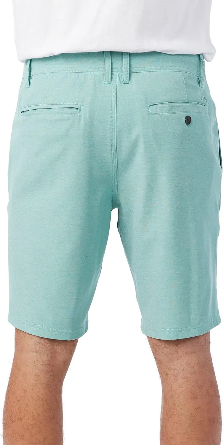 O'NEILL Men's 19 Inch Reserve Light Check Hybrid Shorts - Quick Dry Swim Trunks for Men with Fabric and Pockets