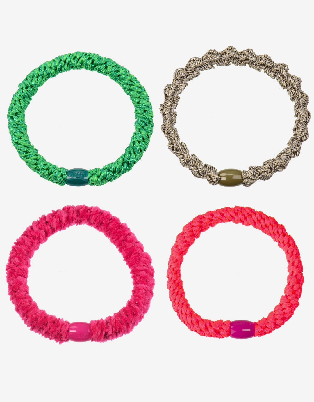 Original Hair Tie Bundle - Neon Pink, Strong Pink Esmerelda Glitter and  Lace Linen Glitter