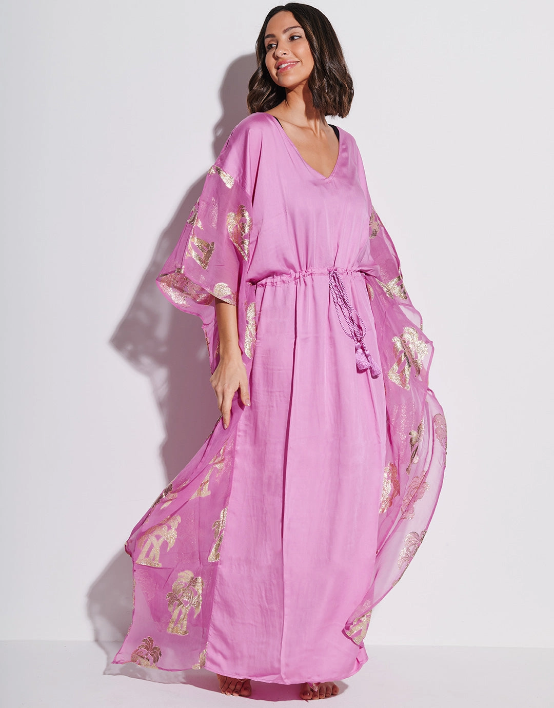 Palm Tree Kaftan - Pink