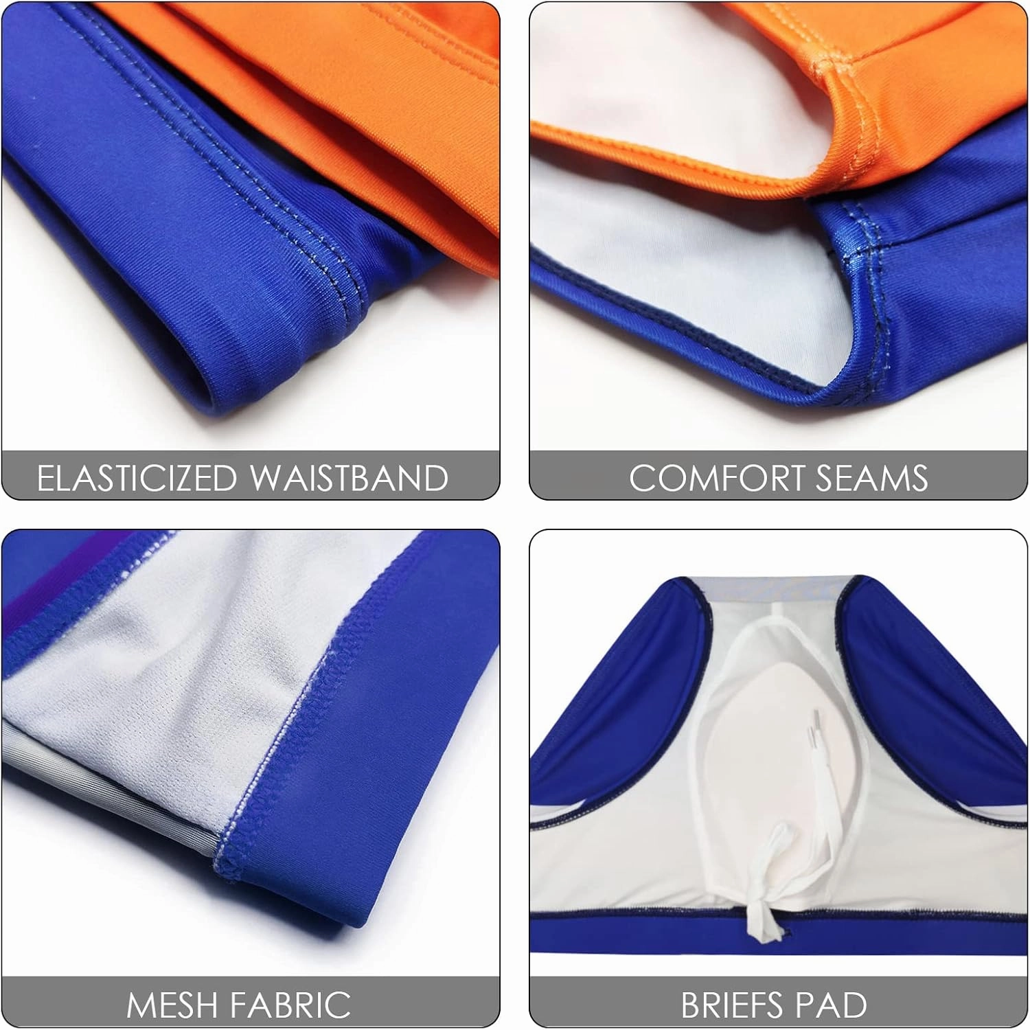 Panegy Mens Basic Classic Swim Briefs Padded Bikini Swimwear Triangle Swimsuit Bikini Bottoms Low Rise S-XXL