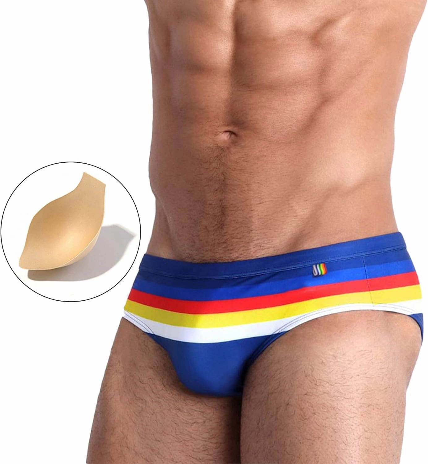 Panegy Mens Basic Classic Swim Briefs Padded Bikini Swimwear Triangle Swimsuit Bikini Bottoms Low Rise S-XXL