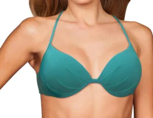 Peacock Underwire Halter Tie Back Bikini Top