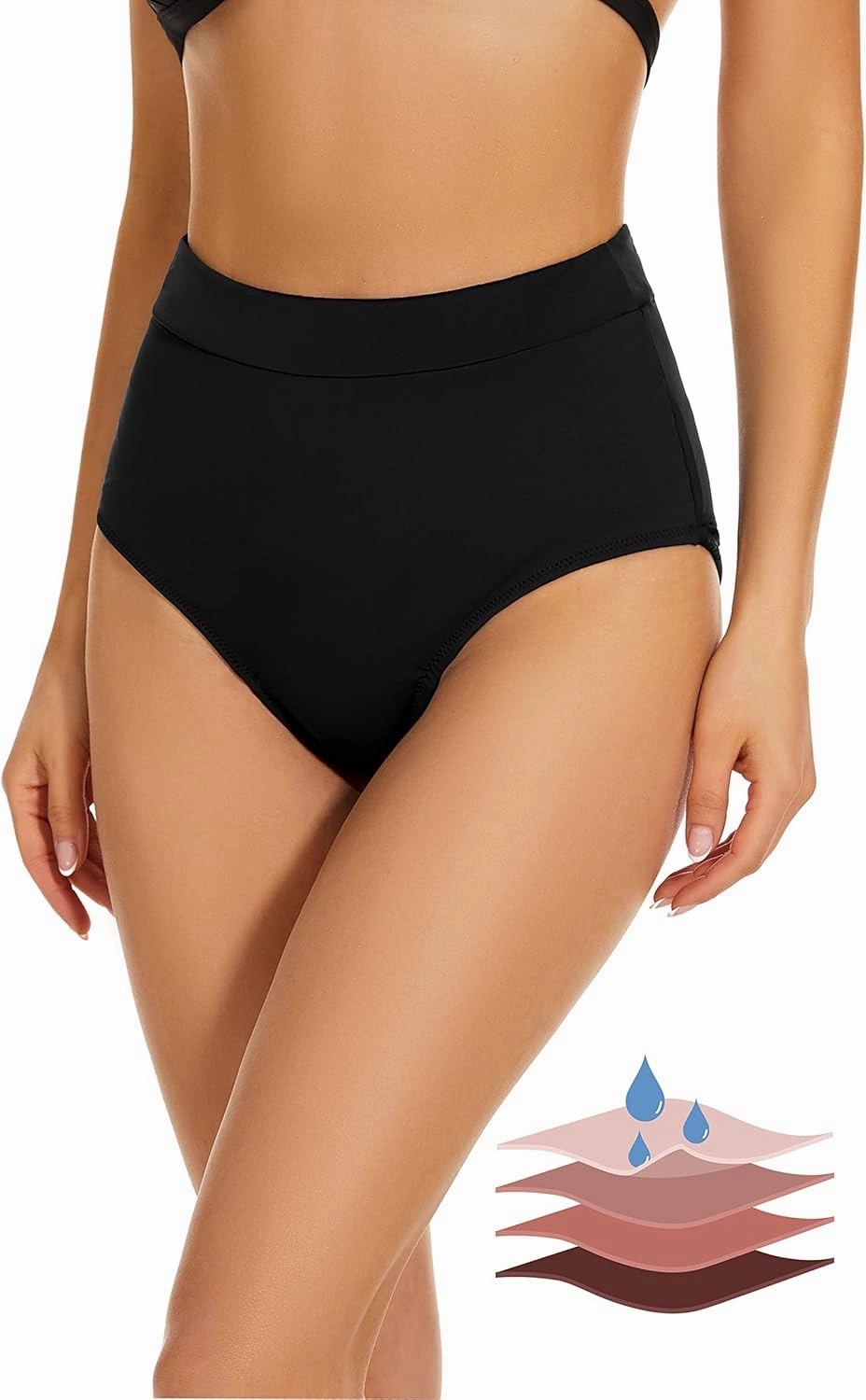 Period Swimwear Bikini Menstrual Leakproof Swim Bottoms UPF 50  Waterproof Brief Light Flow for Women Girls Teens