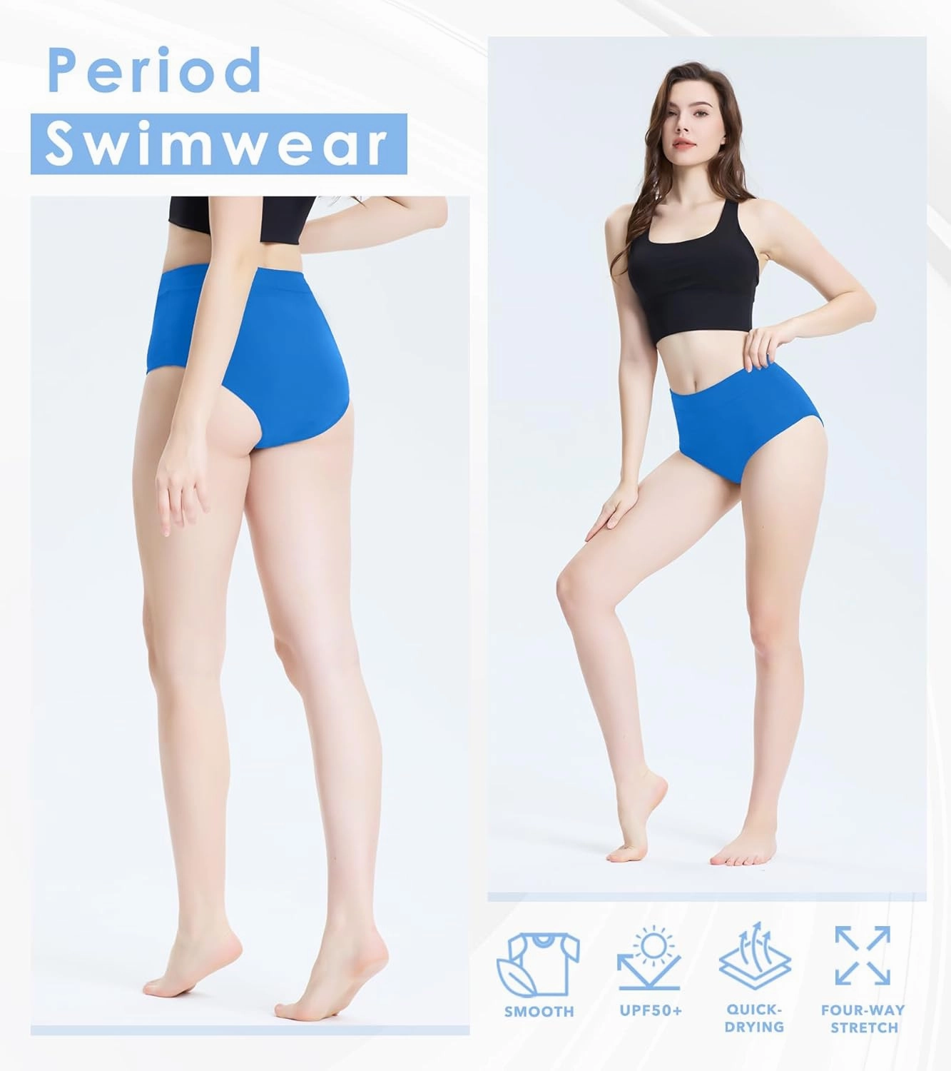 Period Swimwear Leakproof Bikini Bottoms Full Coverage Menstrual Swimsuit for Women Teens Girls