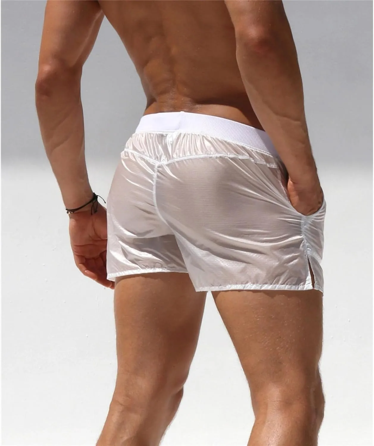 PetPhindU Men's Swim Trunks Board Shorts Summer Quick Dry Swimsuits Unlined Transparent Bathing Suit