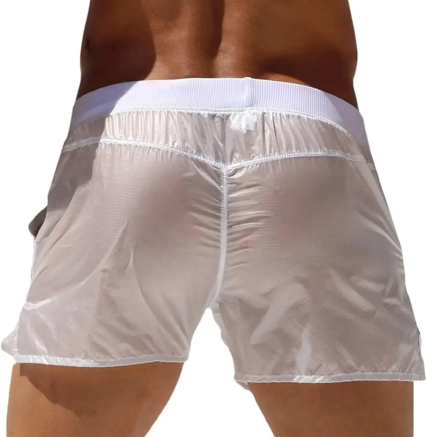 PetPhindU Men's Swim Trunks Board Shorts Summer Quick Dry Swimsuits Unlined Transparent Bathing Suit