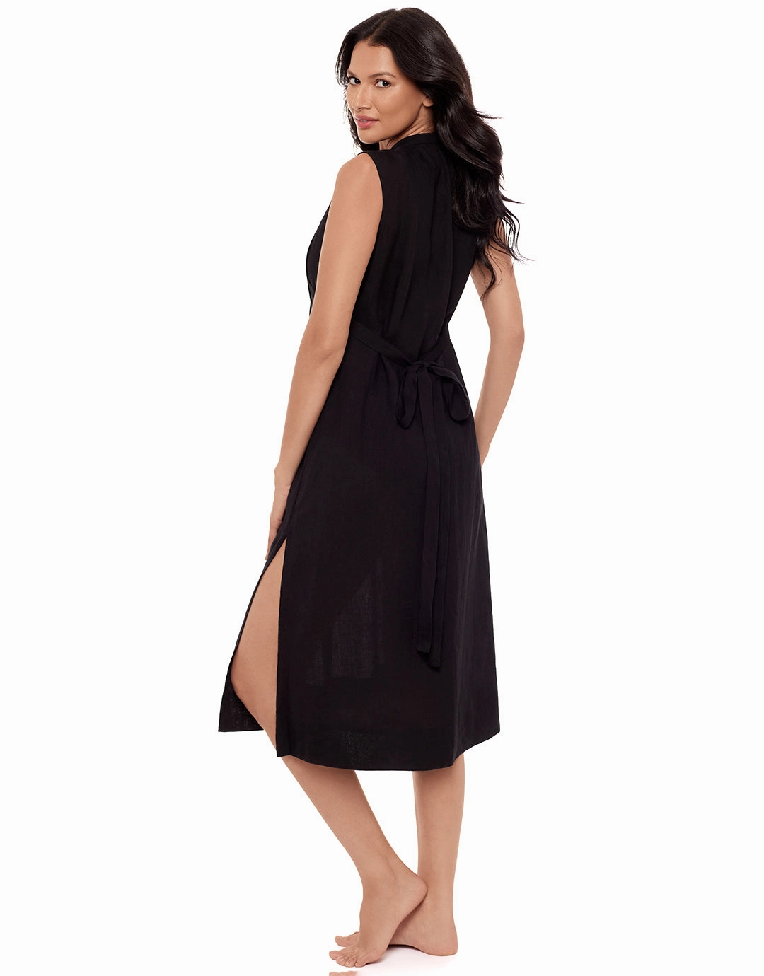 Pleated Beach Dress - Black