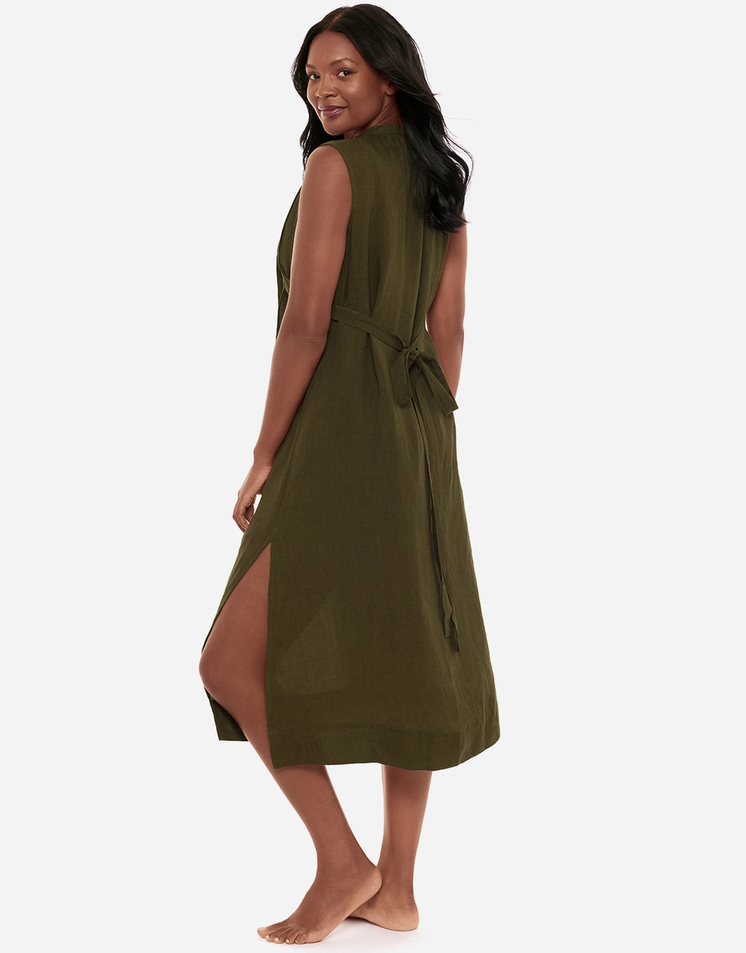 Pleated Beach Dress - Nori