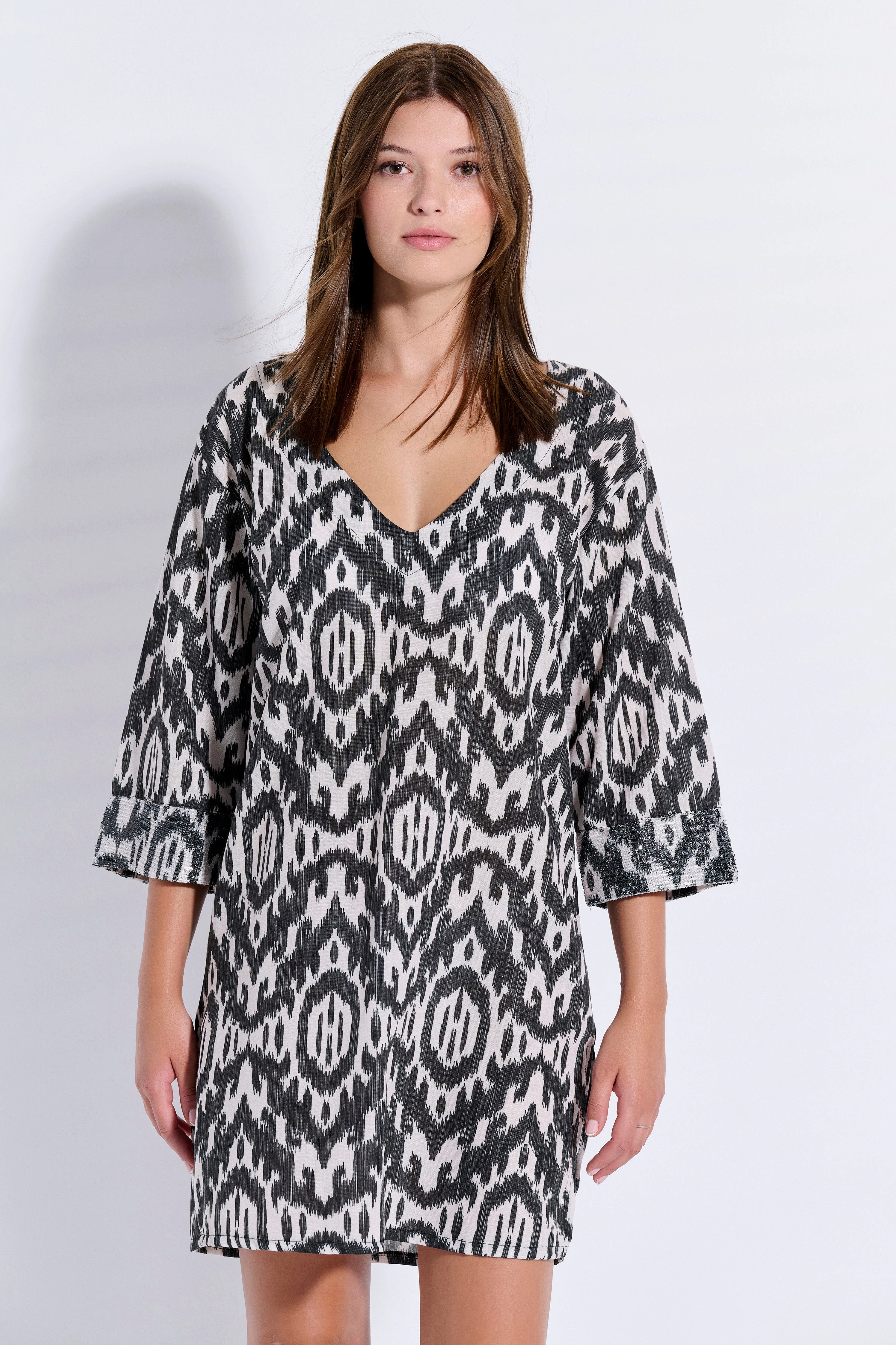 Printed Sequin Dress (8086)