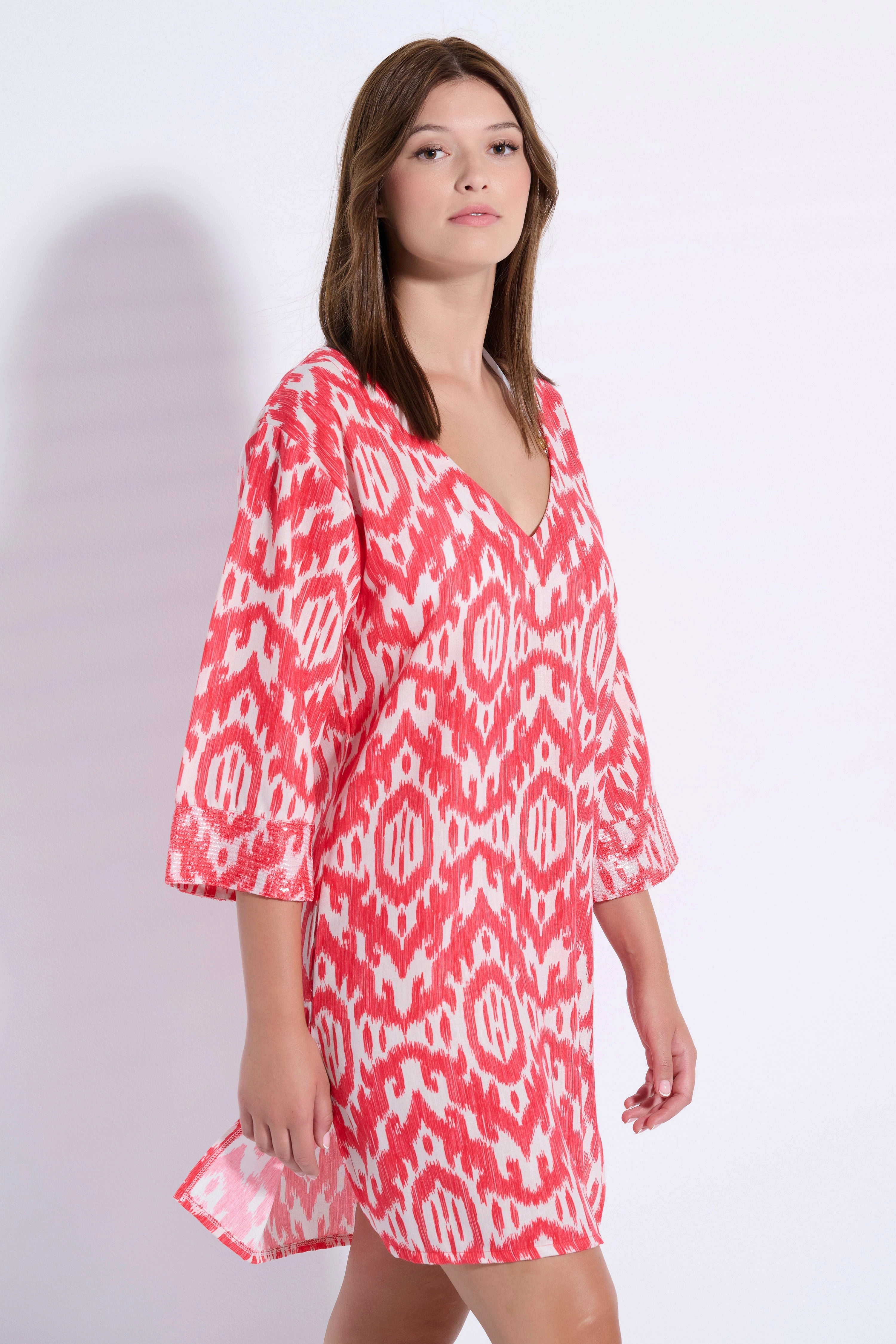 Printed Sequin Dress (8086)