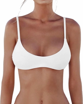 Push Up Bikini Tops for Women Sexy Scoop Neck Swimwuits Spaghetti Straps Bathing Suit Top Swim Crop Top Only