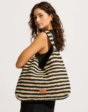 Raffia Stripe Tote Bag