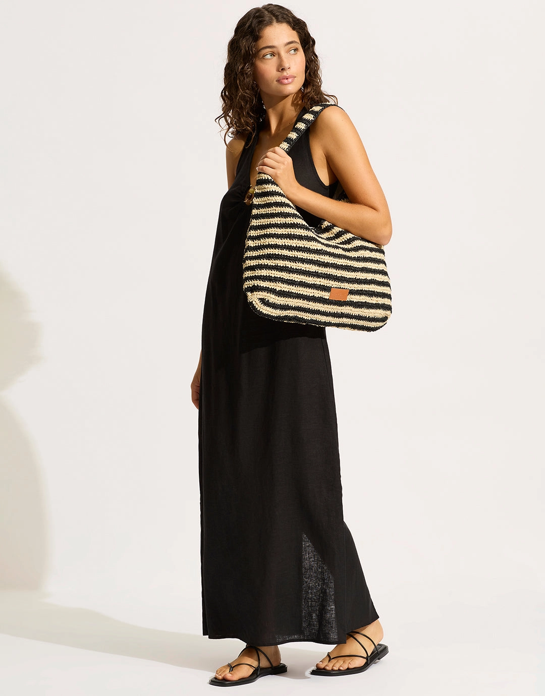 Raffia Stripe Tote Bag