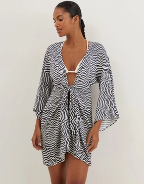Ravine Perola Knot Short Cover Up - Stripe
