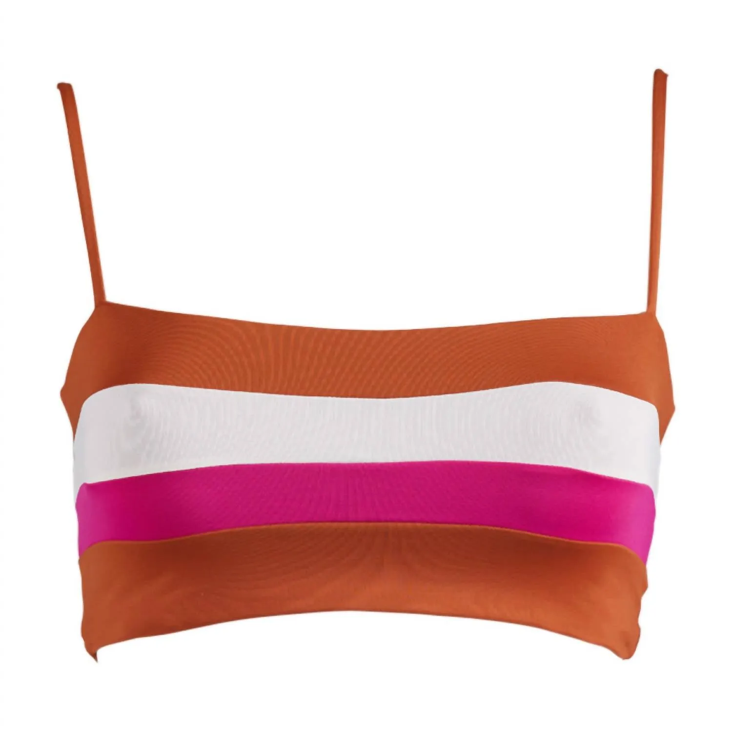 Rebel Stripe Bikini Top In Amber/bougainvillea/cream