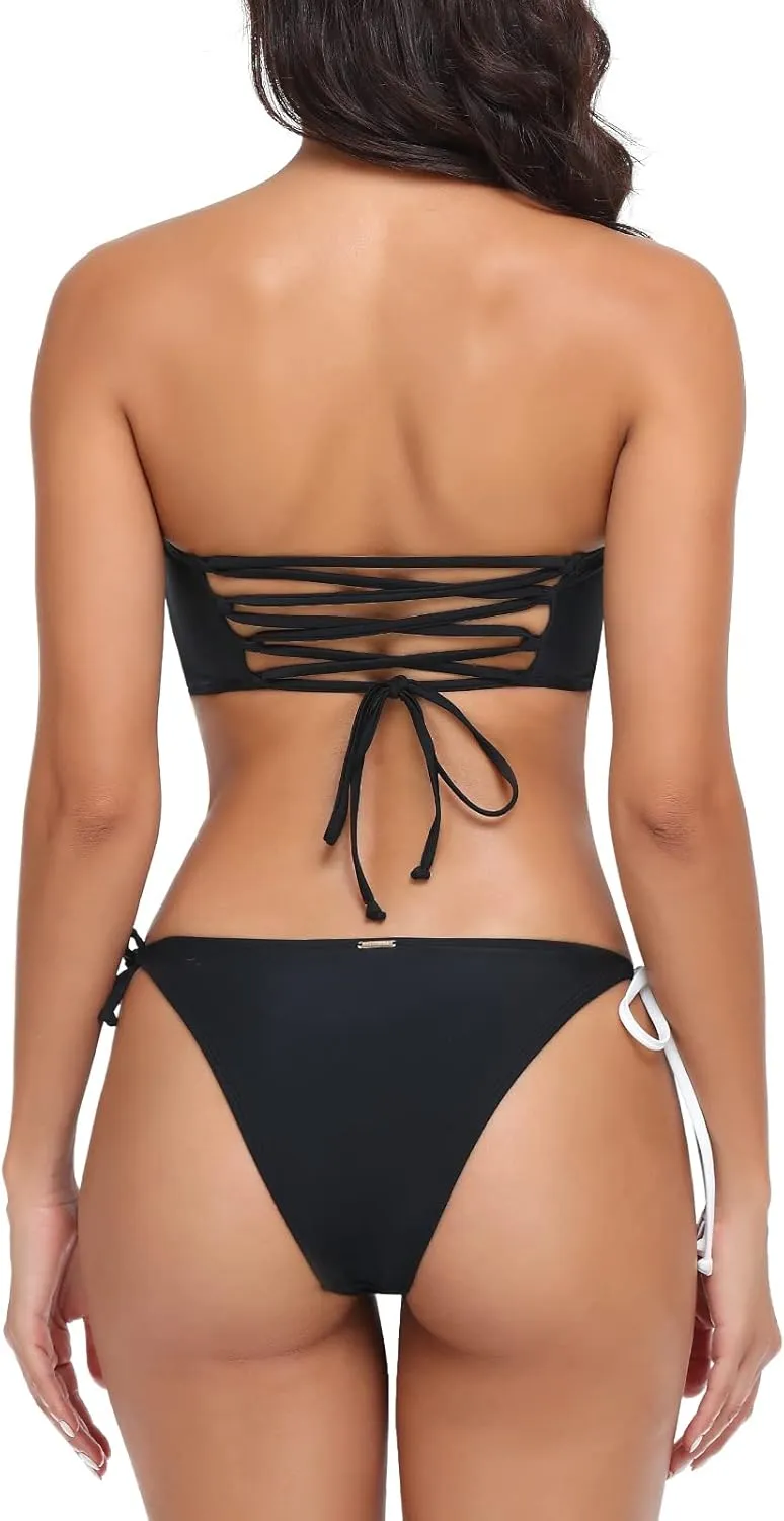 RELLECIGA Women's Bandeau Bikini Set