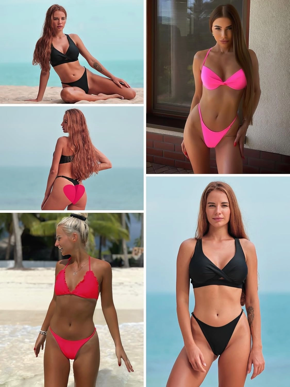 RELLECIGA Women's Adjustable High Cut Thong Bikini Bottom