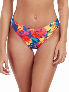 RELLECIGA Women's Mid Waisted High Cut Bikini Bottoms