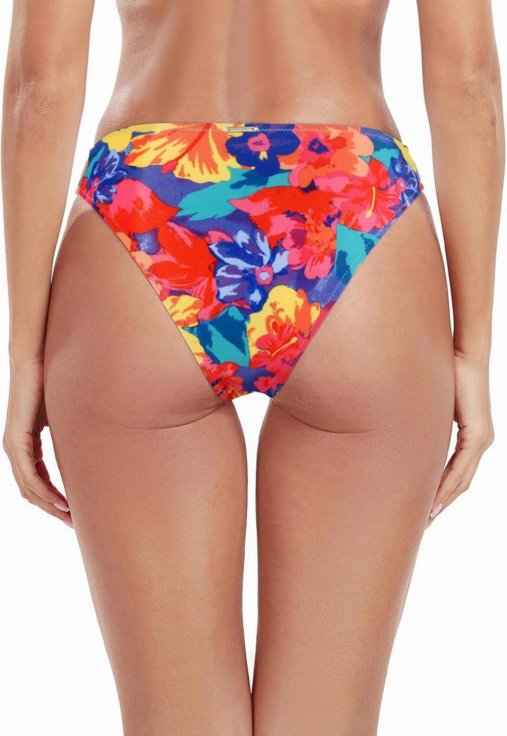RELLECIGA Women's Mid Waisted High Cut Bikini Bottoms