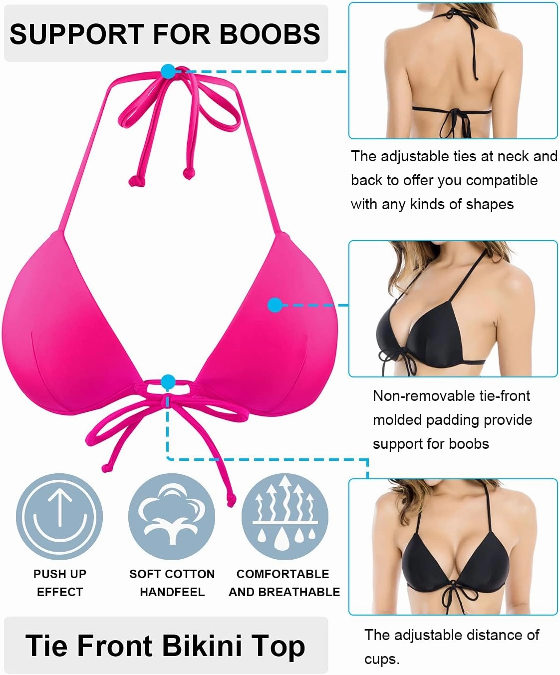 RELLECIGA Women's Triangle Bikini Top
