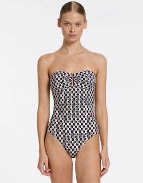 Rio Moulded Bandeau Swimsuit - Ink