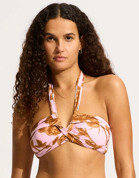 Rococo Halter Bandeau Bikini Top - Blossom