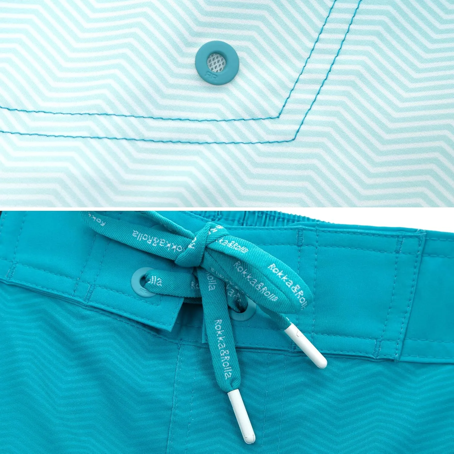 Rokka&Rolla Men's Swim Trunks 9" Quick Dry Stretch Board Shorts Beach Swimwear