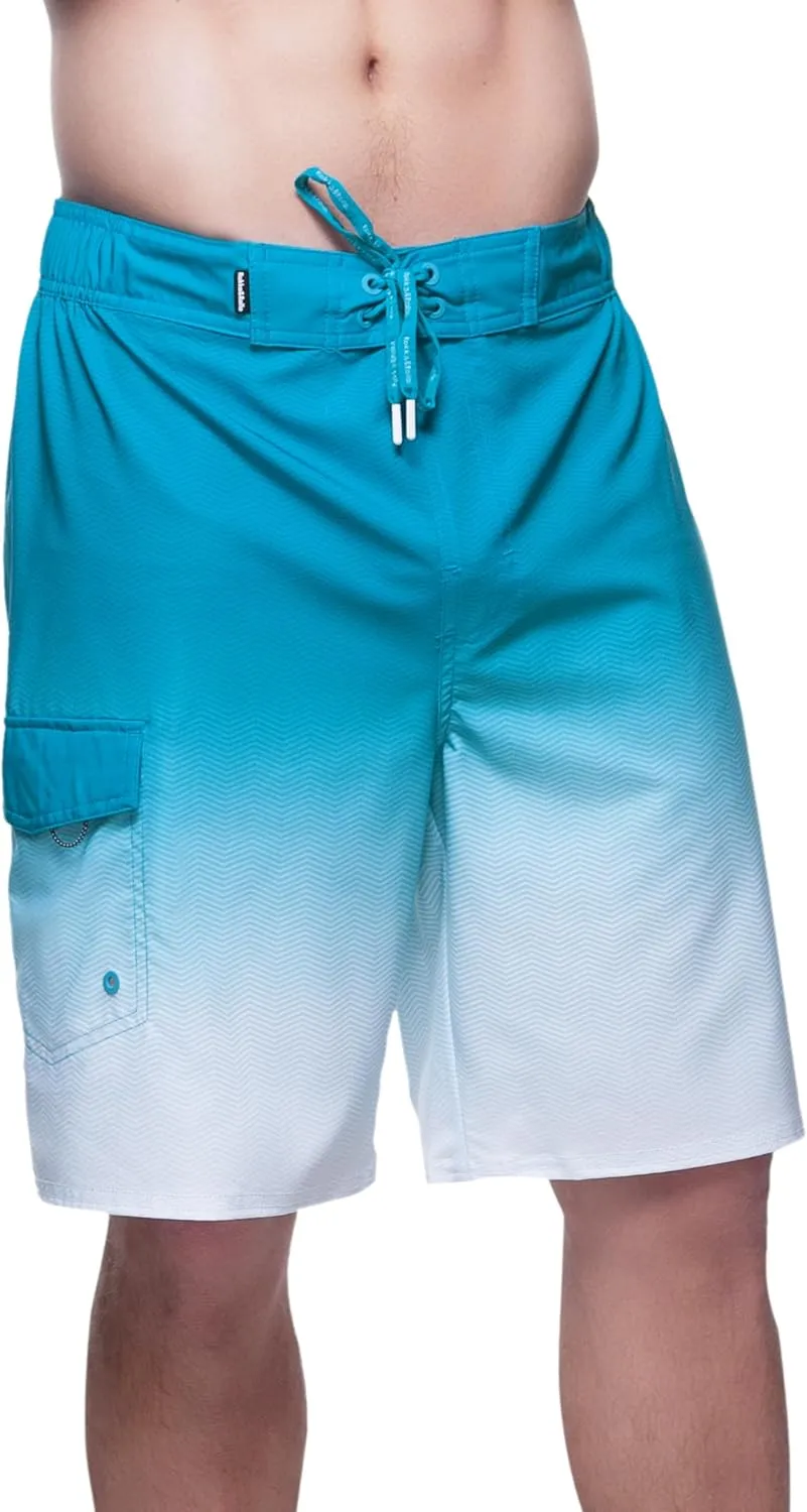Rokka&Rolla Men's Swim Trunks 9" Quick Dry Stretch Board Shorts Beach Swimwear