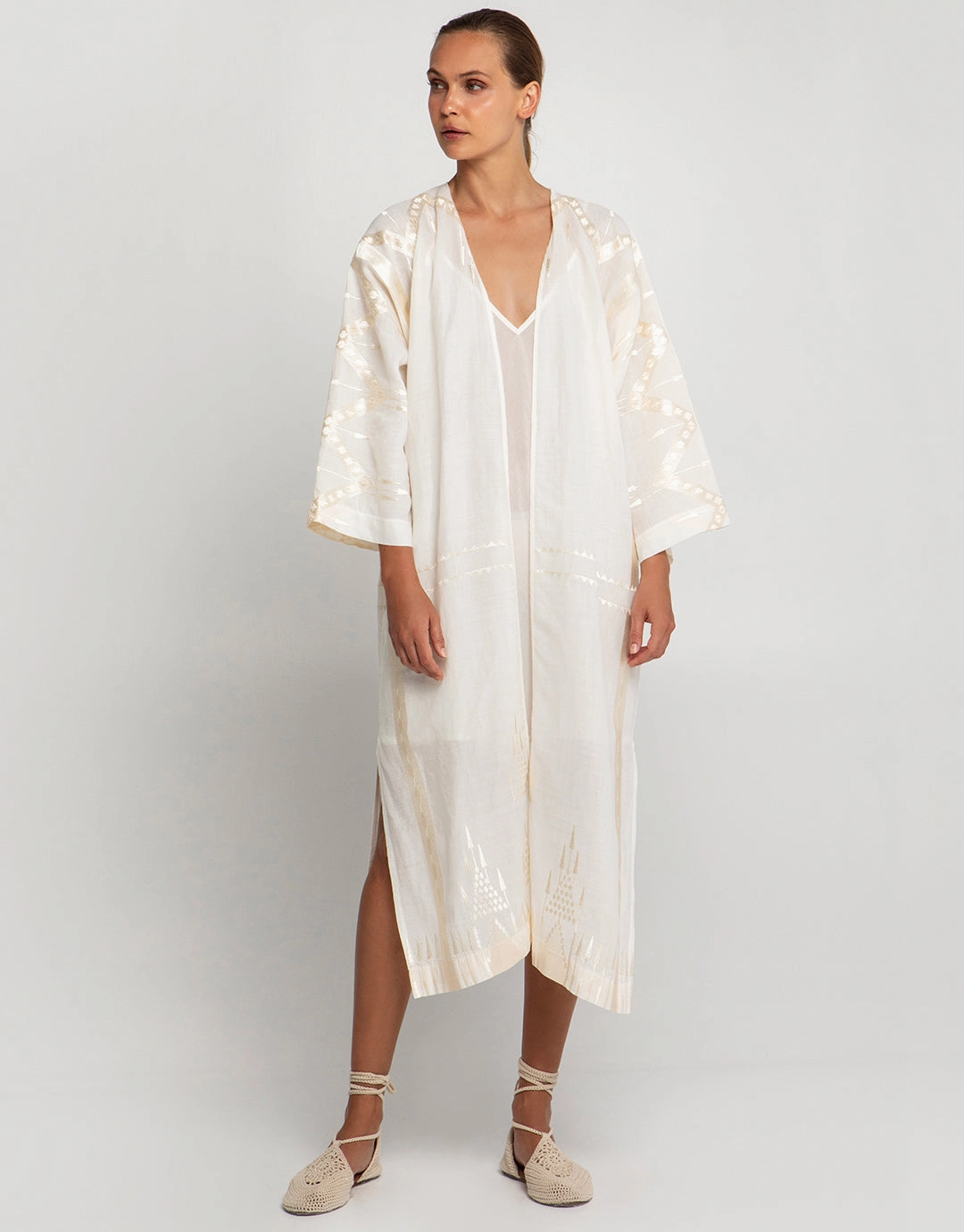 Roots Kimono - Natural and Champagne