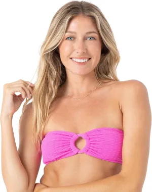 Roxy Women's Bandeau Bikini Strapless Swim Top, Quick-Dry, Removable Pads, UPF 50 , Pool, Beach, Surf, Resort Wear
