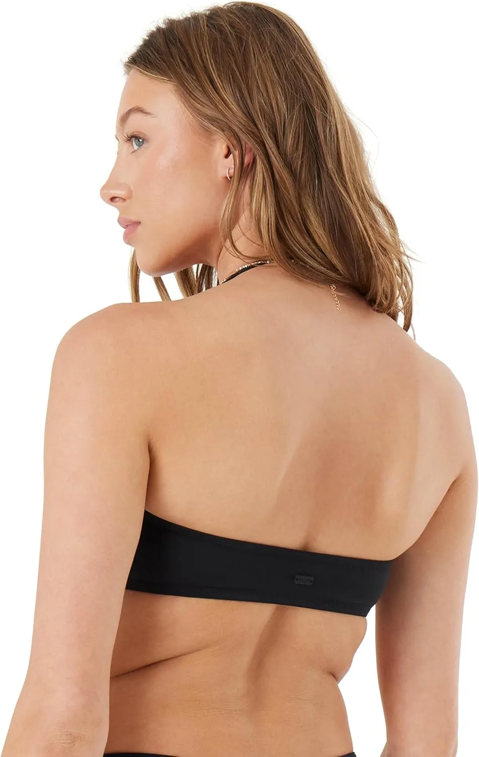Roxy Women's Bandeau Bikini Strapless Swim Top, Quick-Dry, Removable Pads, UPF 50 , Pool, Beach, Surf, Resort Wear