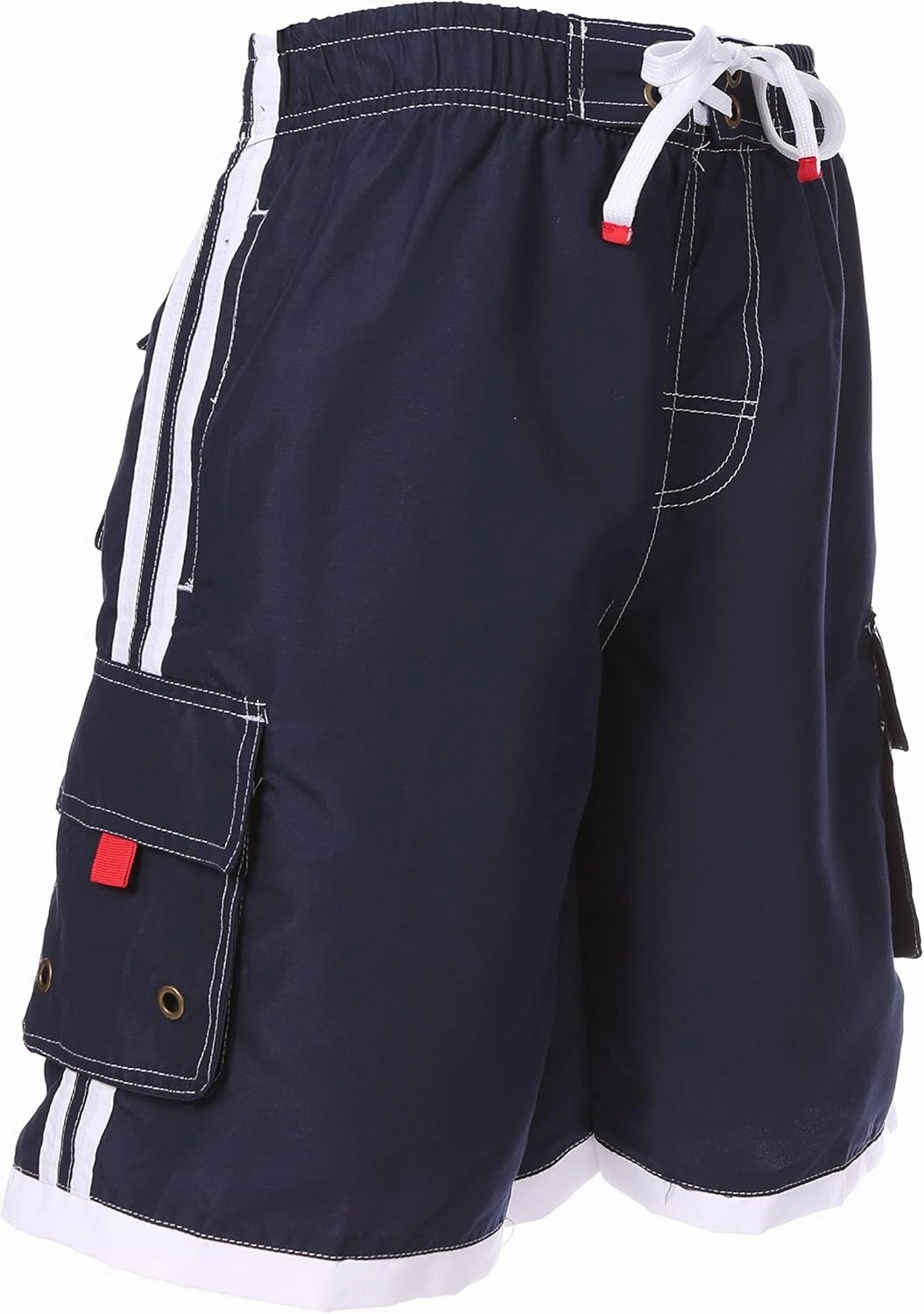 Sakkas Mens Contrast Stripes Skate Surf Board Short/Swim Trunks