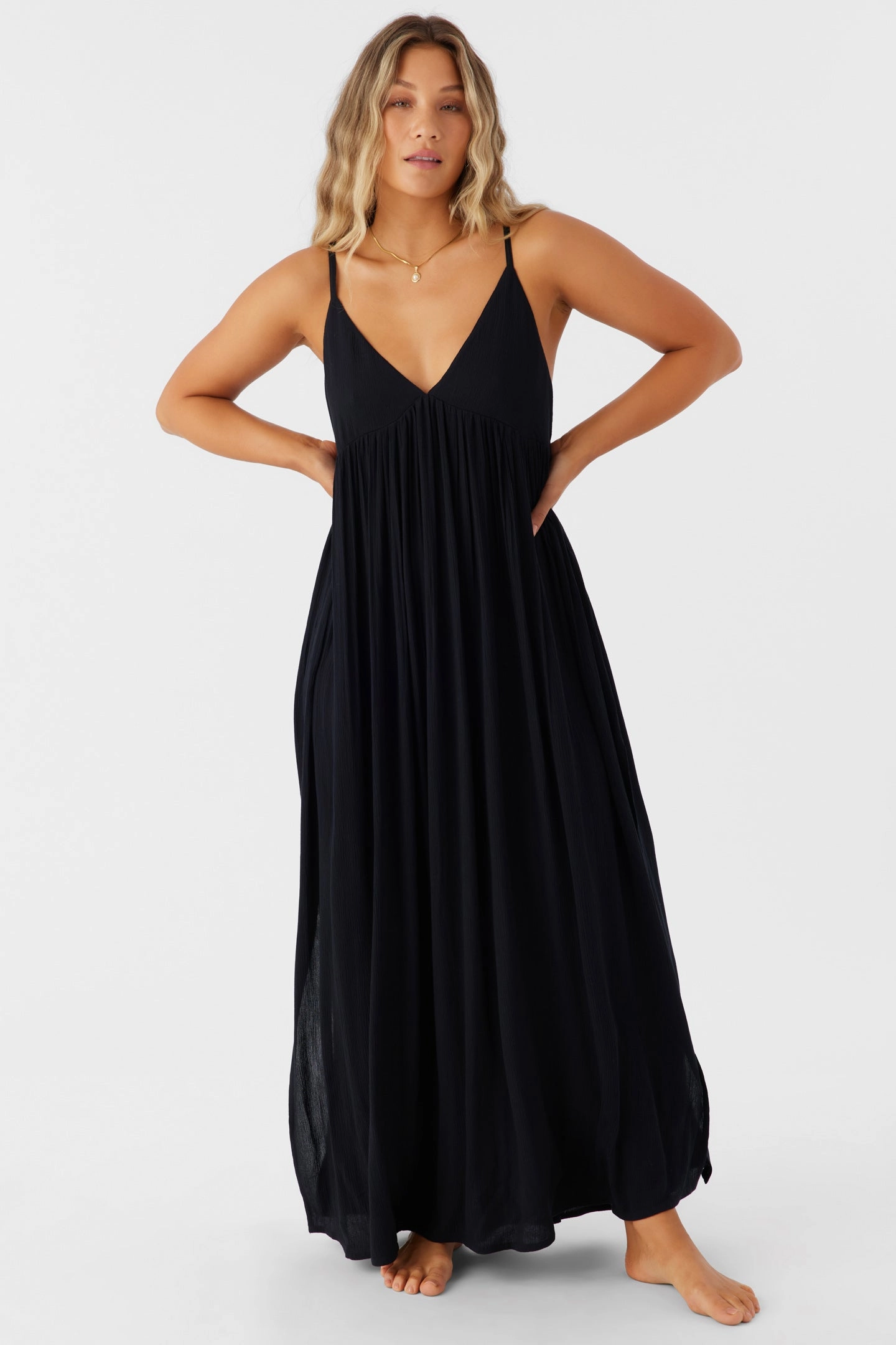 SALTWATER SOLIDS MEL MAXI COVER-UP DRESS