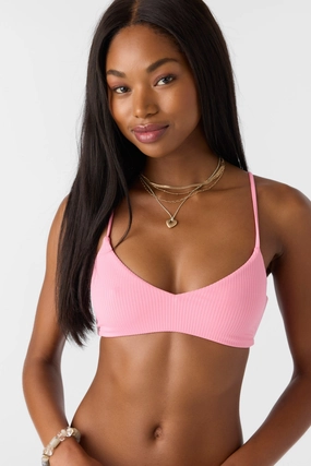SALTWATER SOLIDS RIB HUNTINGTON BRALETTE TOP
