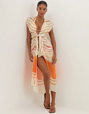 Sandstone Sasha Long Cover Up - Print