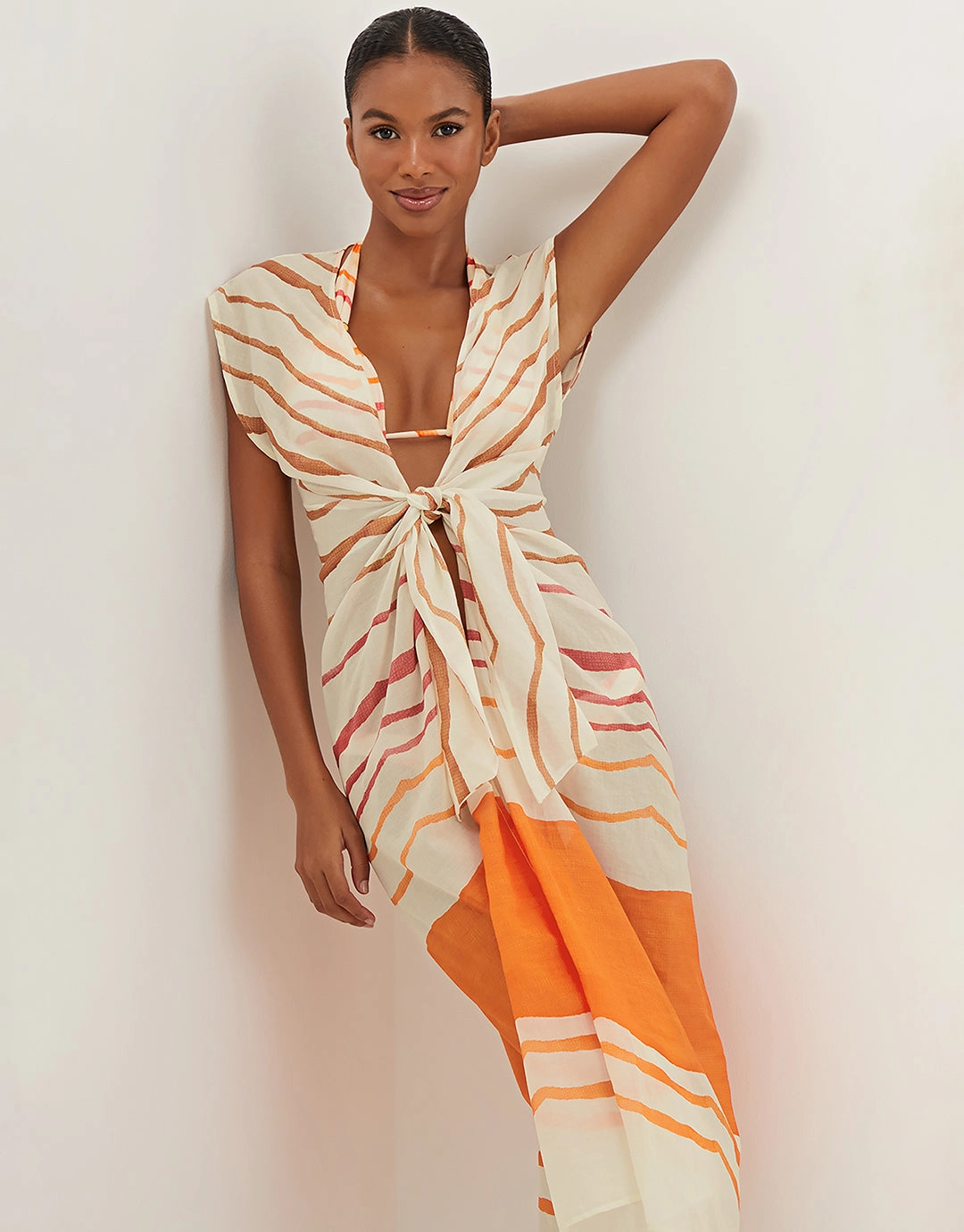 Sandstone Sasha Long Cover Up - Print