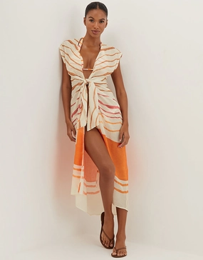 Sandstone Sasha Long Cover Up - Print