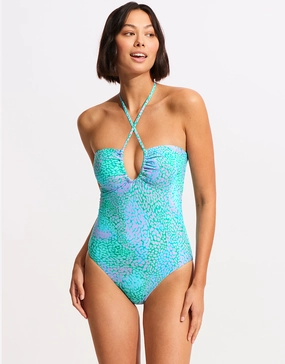 Sea Skin Bandeau Swimsuit - Vivid Green