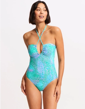 Sea Skin Bandeau Swimsuit - Vivid Green