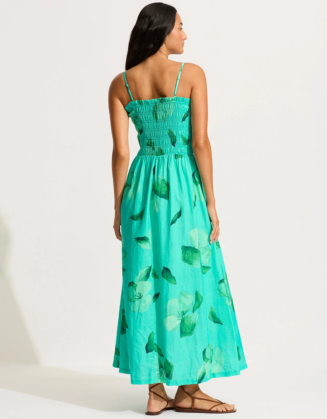 Secret Garden Shirred Maxi Dress - Jade