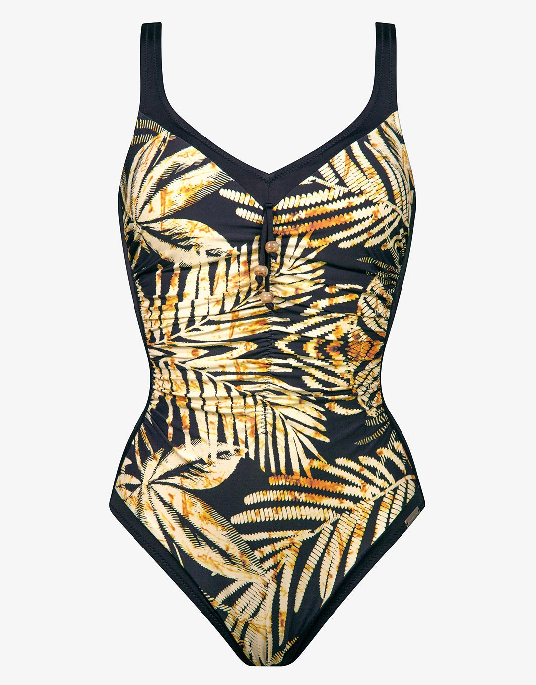 Seductive Leaves Moulded Swimsuit - Black Ivory
