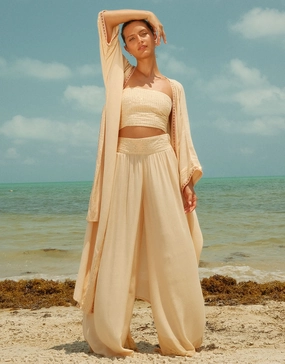 Sequin Palazzo Pants - Melon